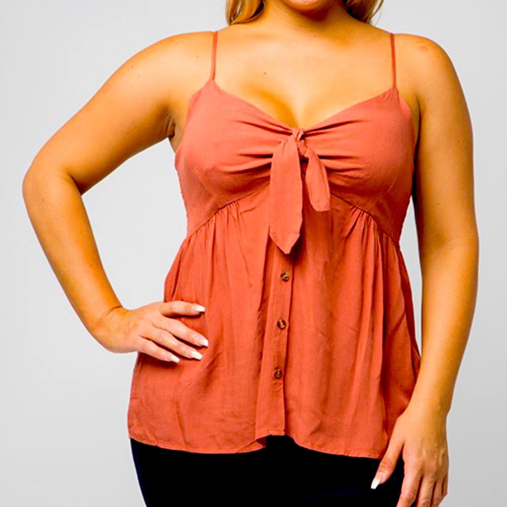 Plus Size Red Adjustable Strap and Knot